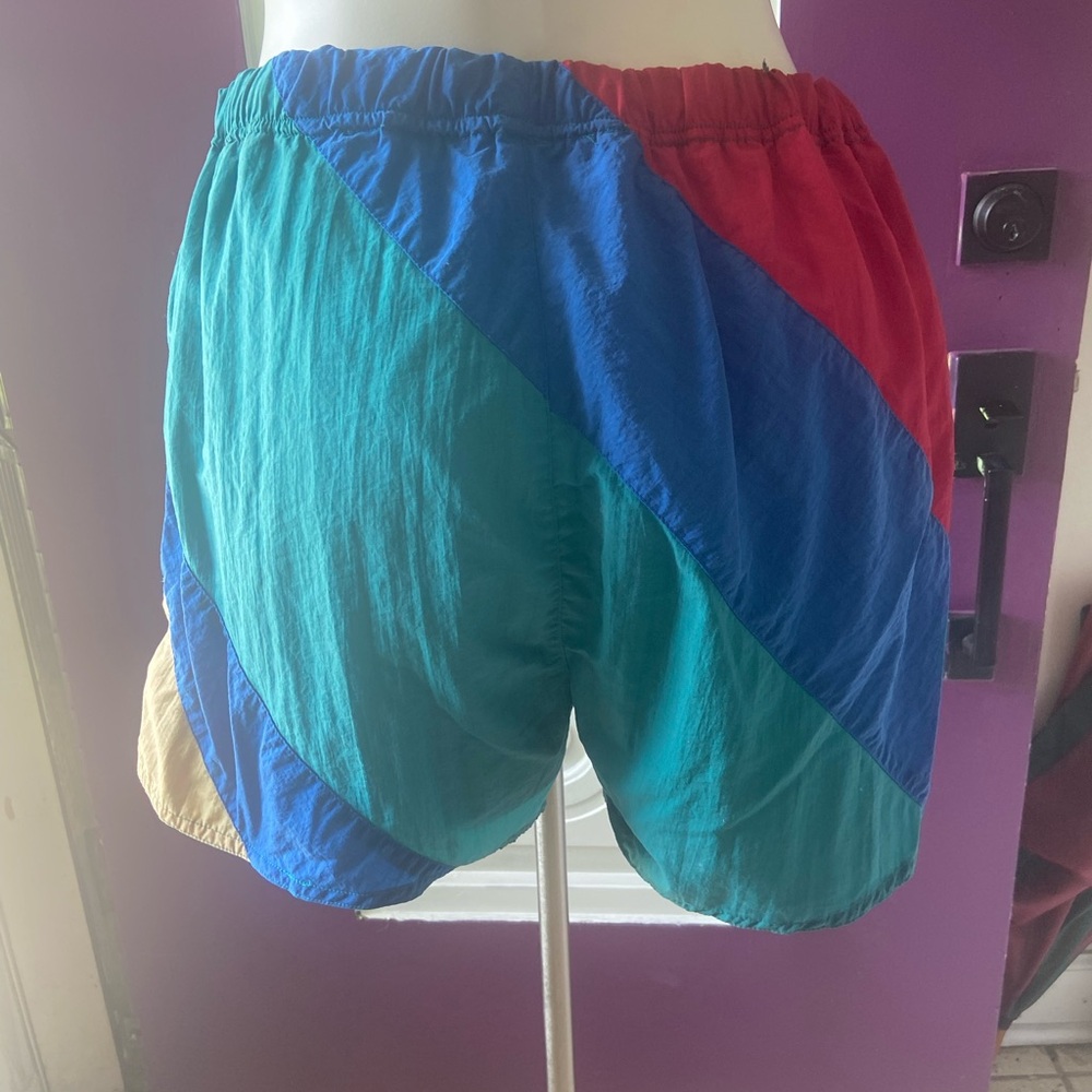 Bayou Sport Nylon Vtg 90s Mens M Multicolored Swim Trunks Short Shorts Beach